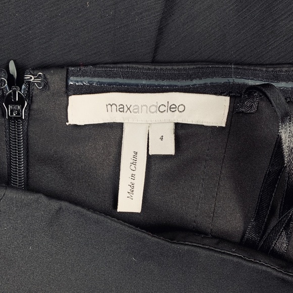 Max & Cleo strapless black chiffon minidress, sz 4 - Picture 5 of 8